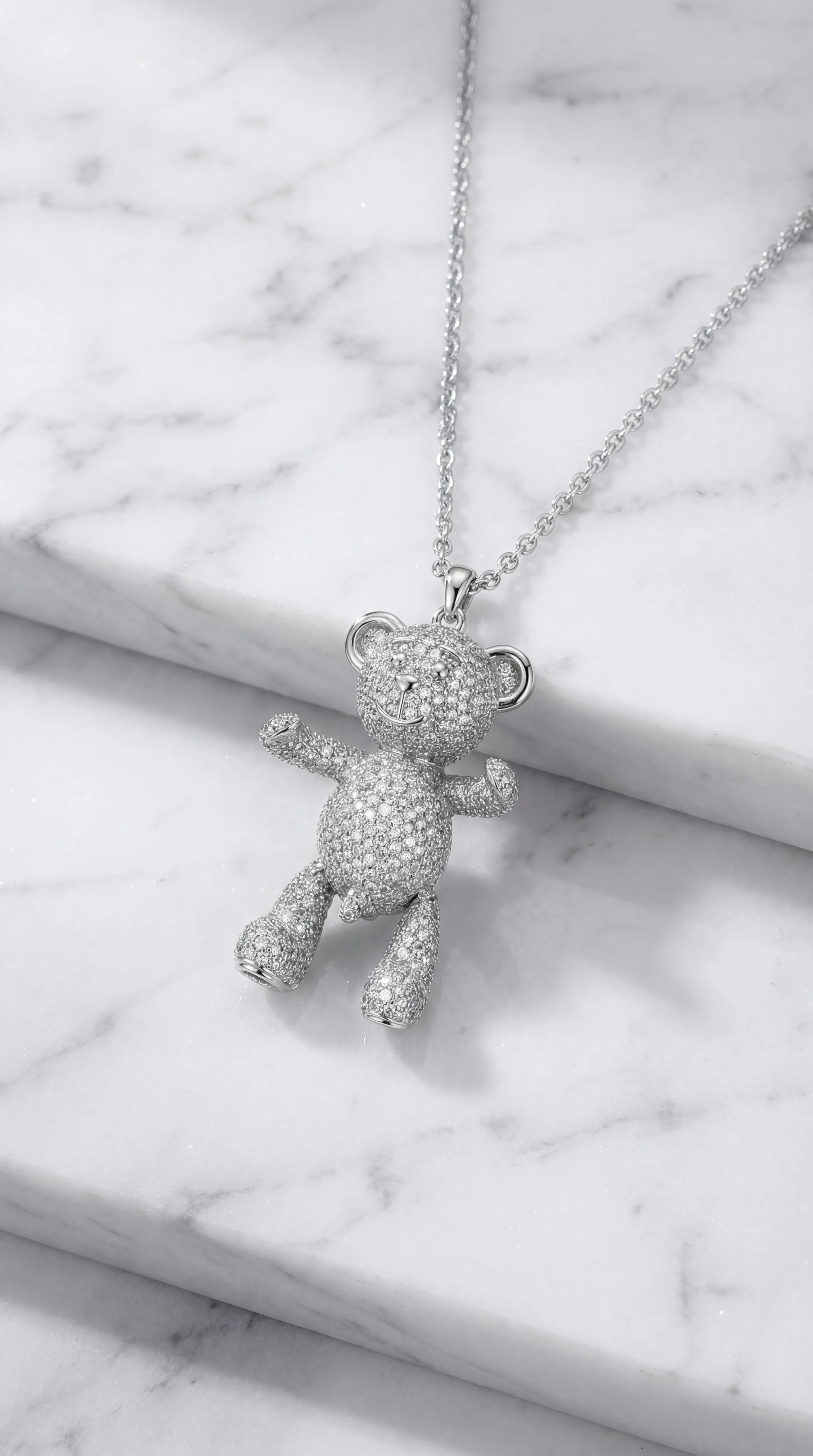 Bare Hug Necklace - White Gold Diamonds, Paved - Image 9