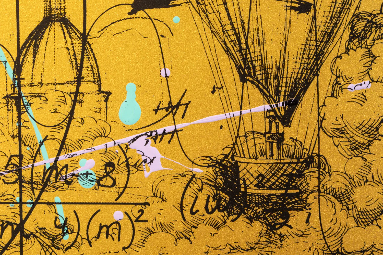Beyond the Clouds (edition, gold/black, lilac and turquoise splash), 2020 - Image 3