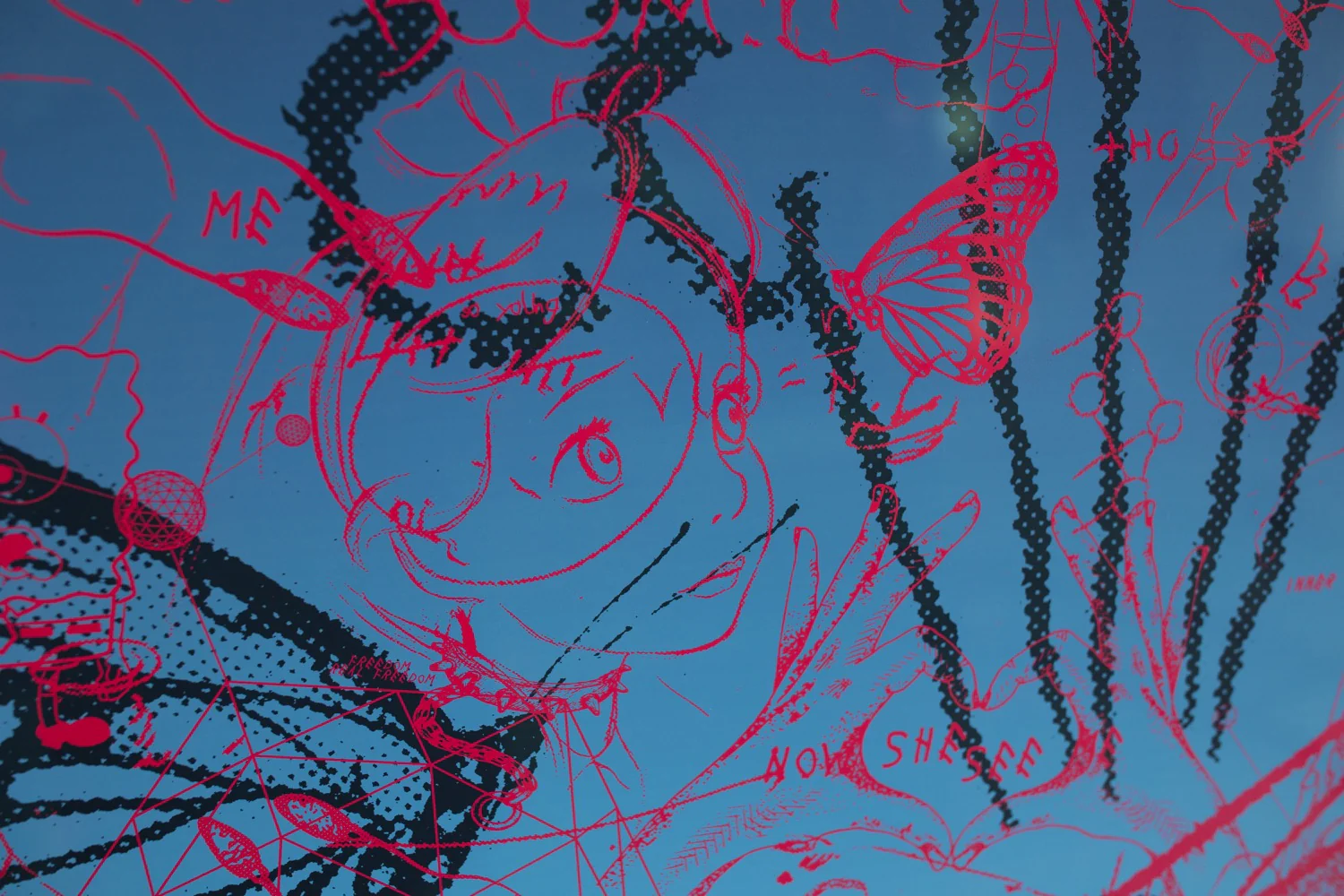 Butterflies Live Forever - Giclée (Blue/Magenta) - Image 5