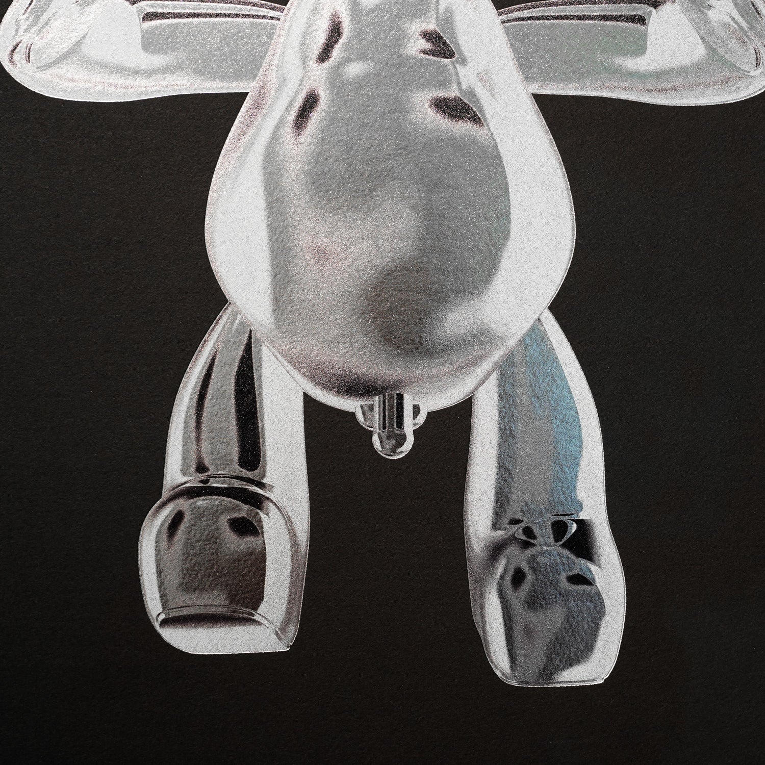 Bare Hug - The Foil Edition - Silver on Black - Fine Art Print - Image 4
