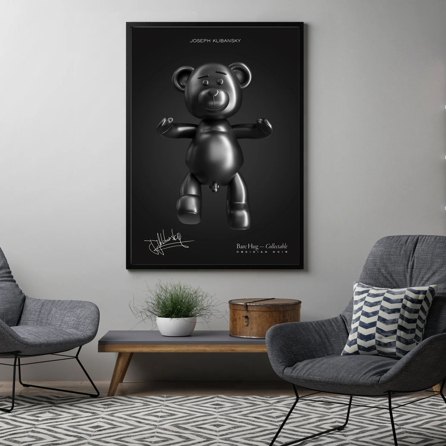 Bare Hug — Collectable, Obsidian Noir (Black) - Hand-signed Art Poster (no frame) - Image 4