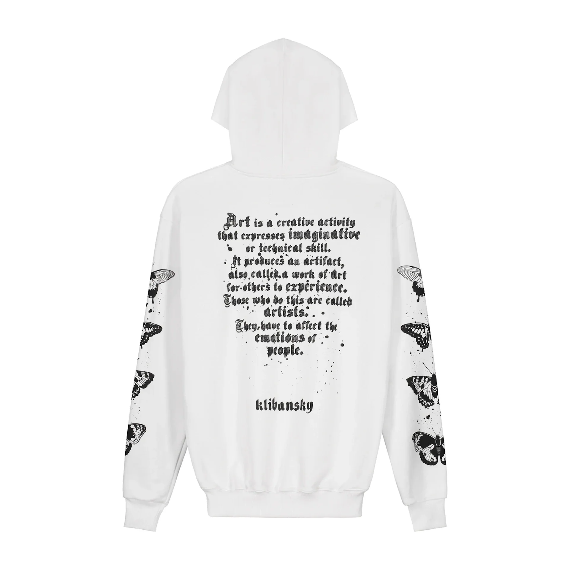 Limited Edition Hoodie – Black Butterfly – White - Image 8