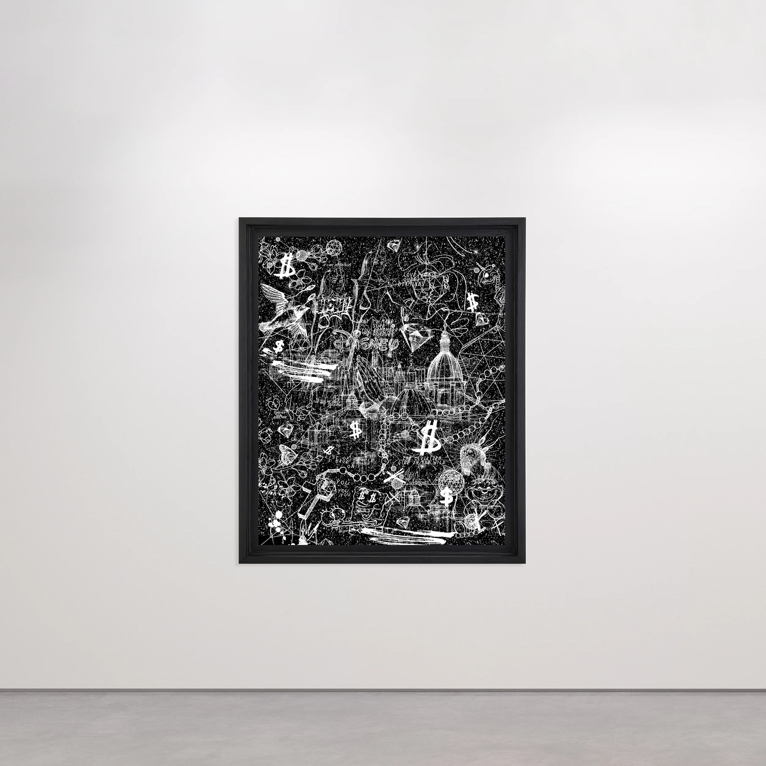 Love Over Diamonds (black/white, diamond dust) - large - Image 5