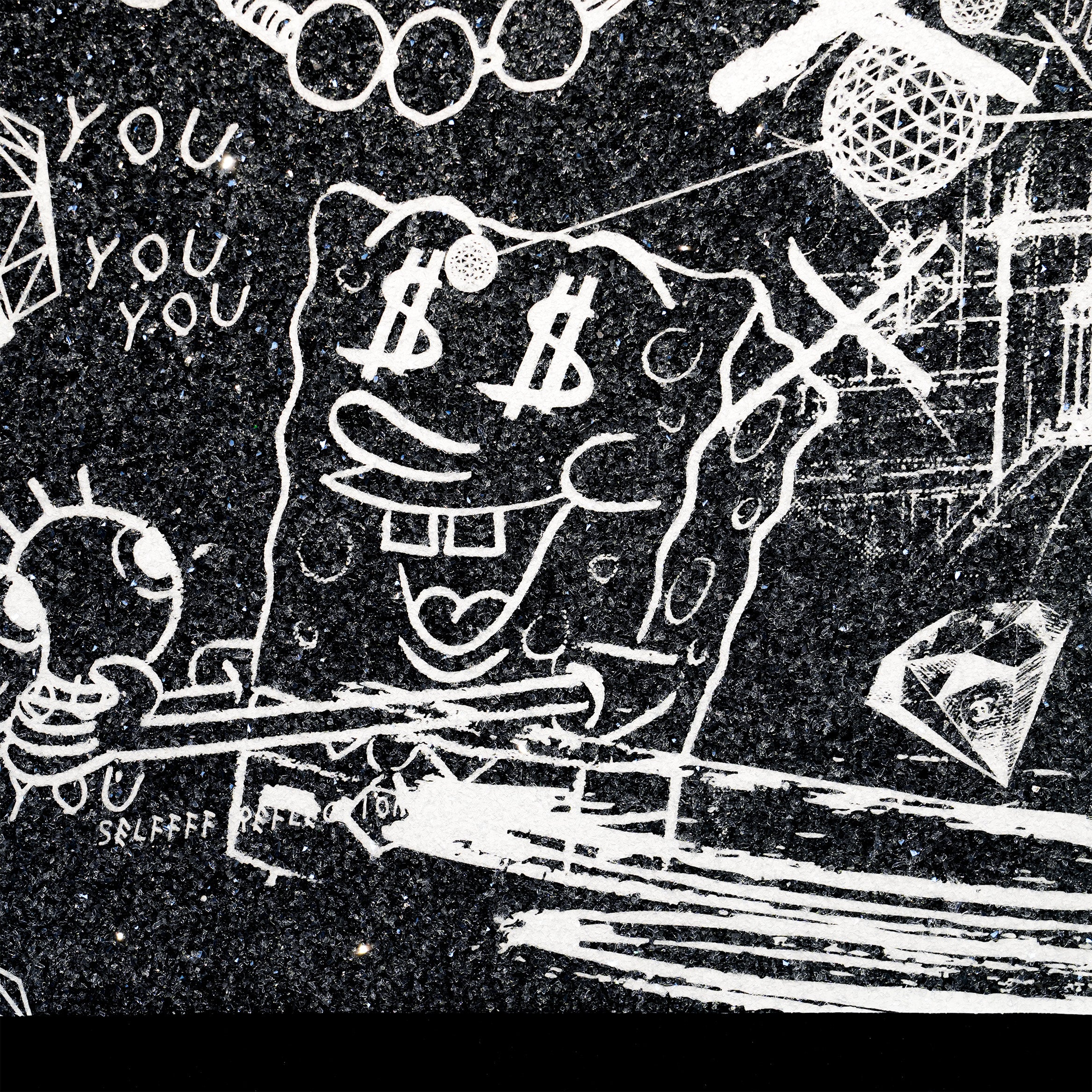 Love Over Diamonds (black/white, diamond dust) - small - Image 3