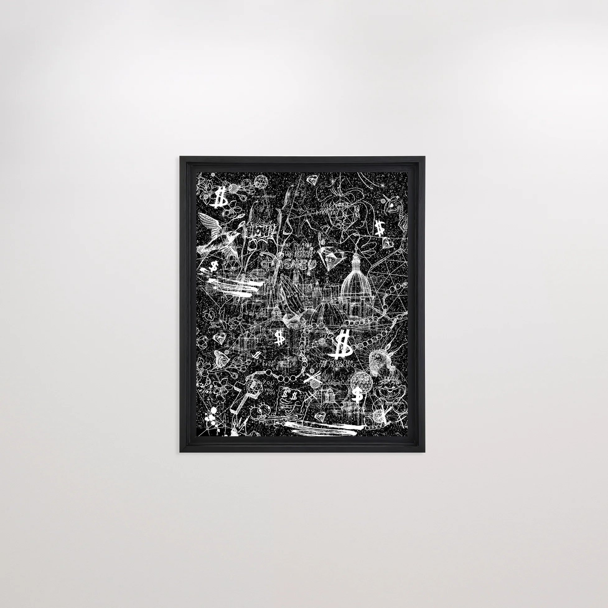 Love Over Diamonds (black/white, diamond dust) - small - Image 4