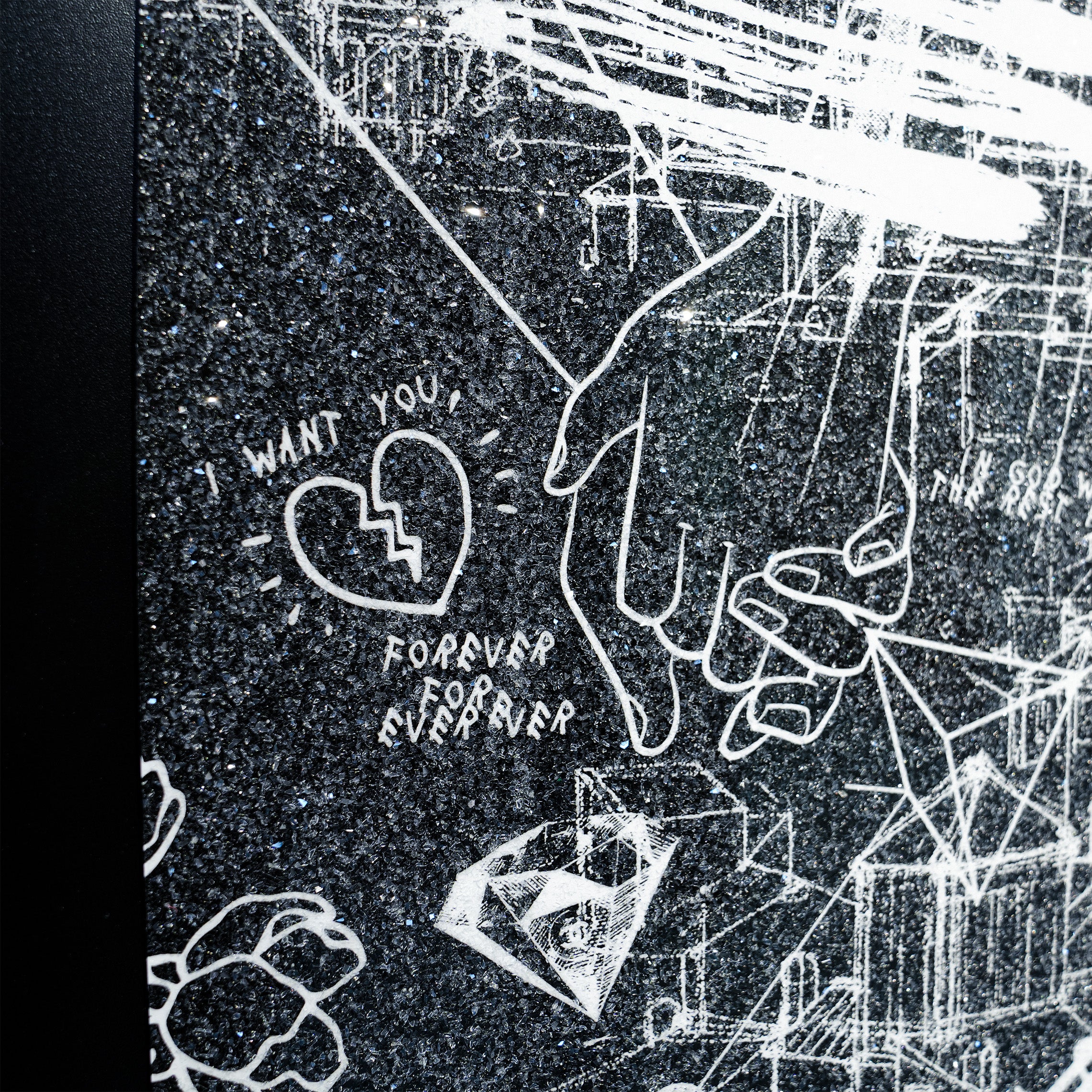 Love Over Diamonds (black/white, diamond dust) - small - Image 7