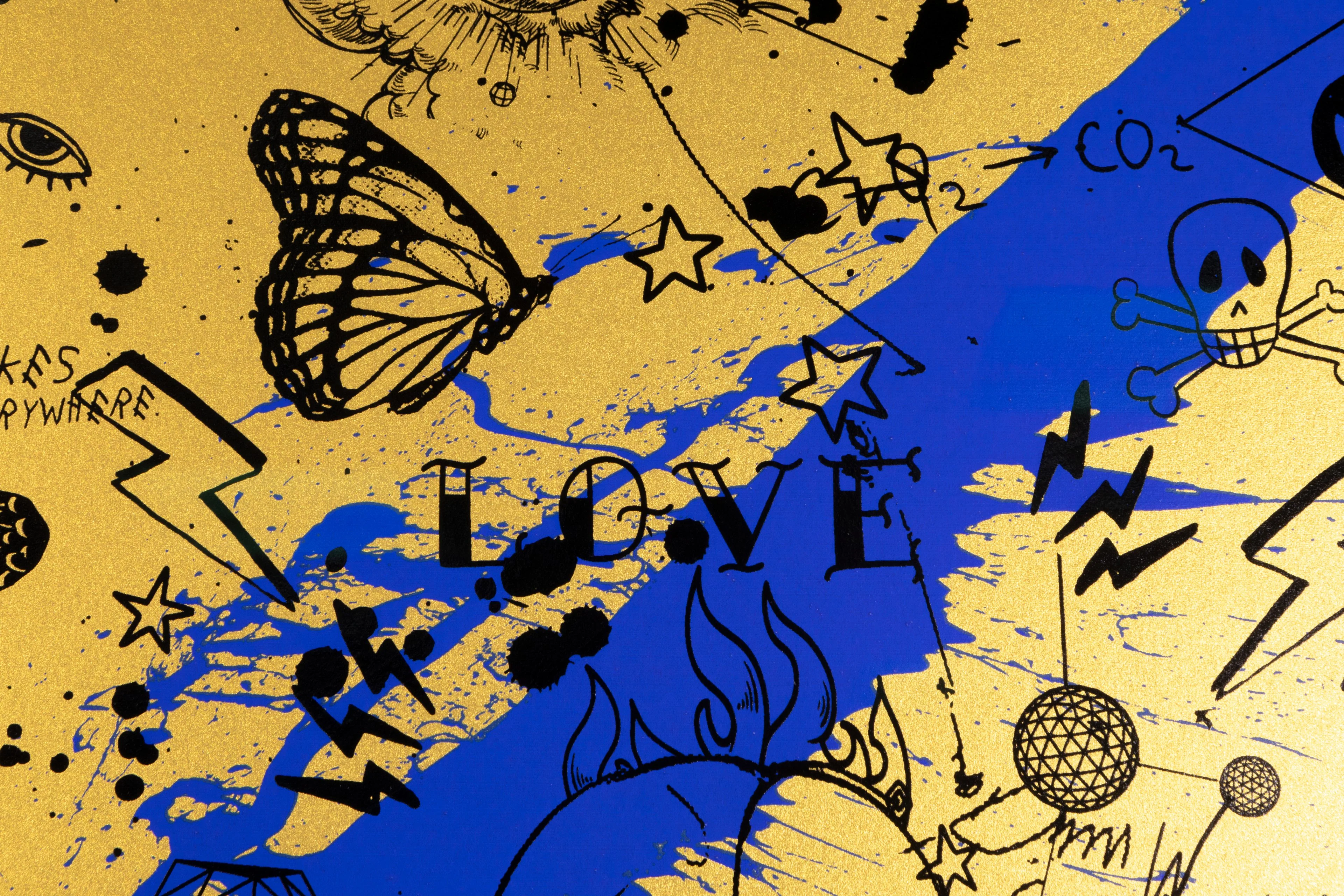 She Came To Break Hearts (edition, gold/black, ultramarine blue splash), 2020 - Image 2