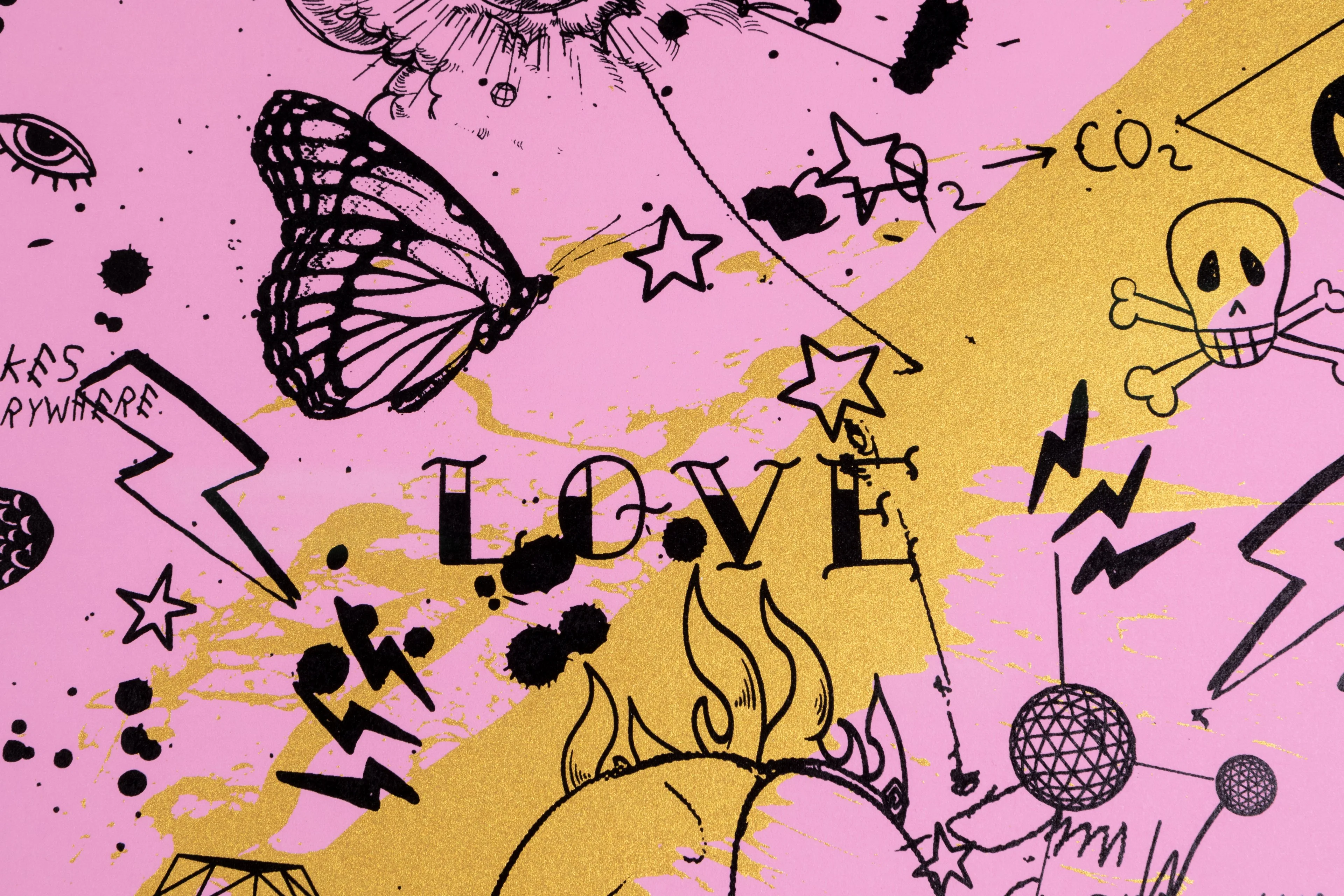 She Came To Break Hearts (edition, pink/black, gold splash), 2020 - Image 4
